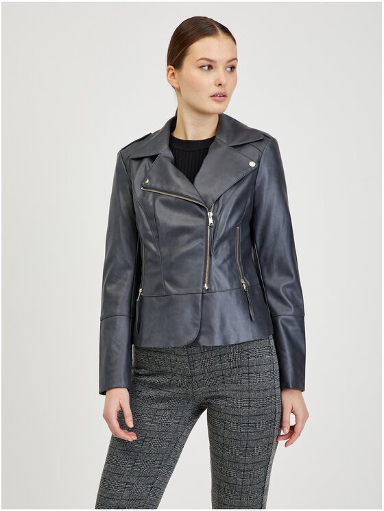Orsay Orsay Kurtka skórzana 800169-660000__38 Czarny Regular Fit