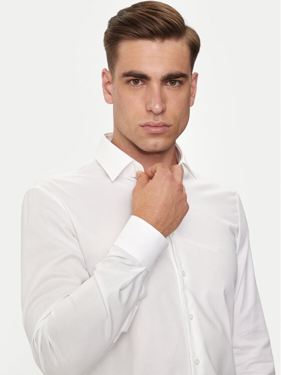 Calvin Klein Calvin Klein Πουκάμισο K10K113164 Λευκό Slim Fit