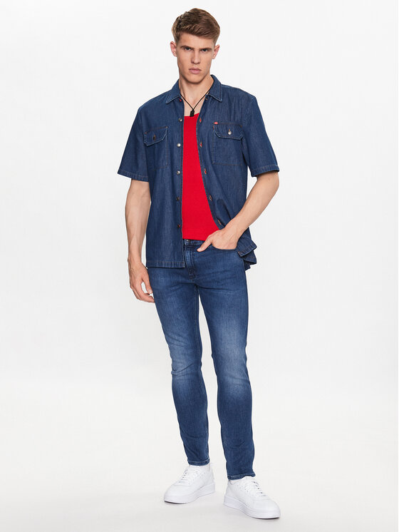 HUGO Hugo Marškiniai 50490764 Mėlyna Relaxed Fit