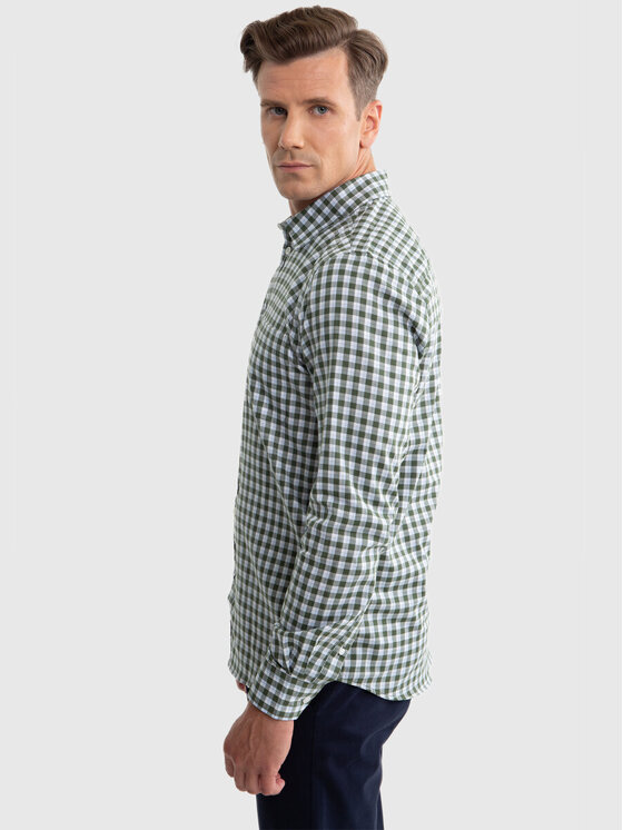 BIG STAR BIG STAR Koszula FRANKINIS_303_140 Zielony Classic Fit