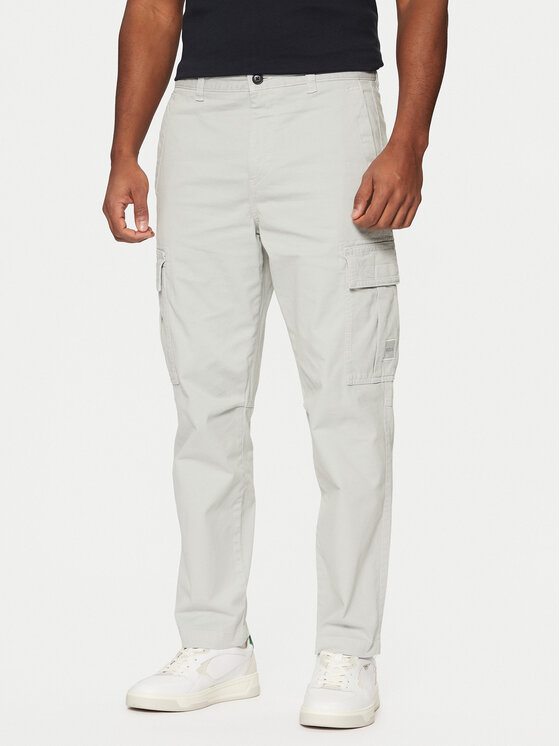 BOSS BOSS Bavlnené nohavice Sisla-7 50523149 Sivá Regular Fit