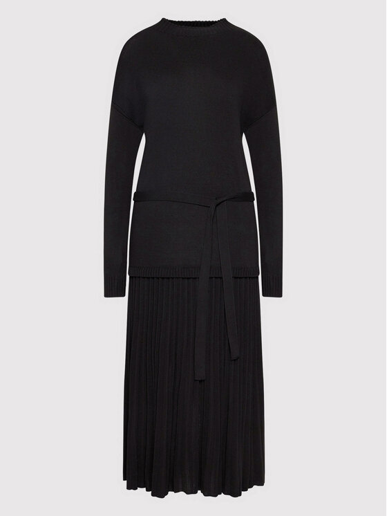 Rinascimento Rinascimento Vestito di maglia CFM0010543003 Nero Relaxed Fit