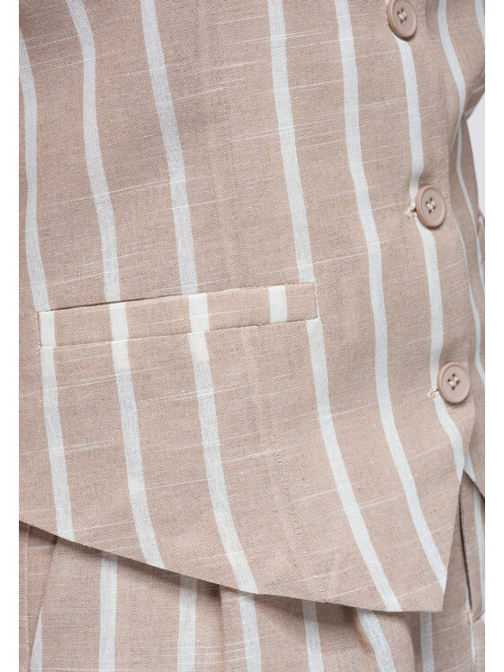 Ombre Ombre Kamizelka OW-VE-E0008 Beżowy Slim Fit