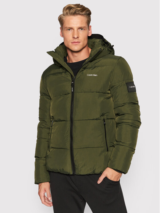 Calvin Klein Pūkinė striukė Crinkle K10K107485 Žalia Regular Fit • Modivo.lt