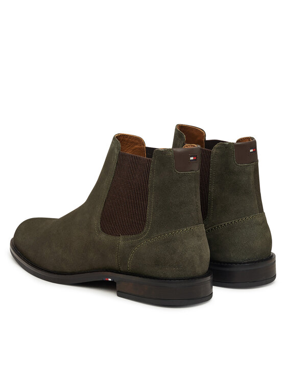 Tommy Hilfiger Tommy Hilfiger Štibletai Corporate Dressy Suede Chelsea FM0FM05953 Chaki