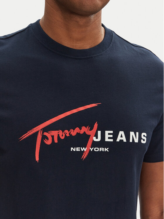 Tommy Jeans Tommy Jeans Tricou Signature Dna DM0DM20817 Bleumarin Regular Fit