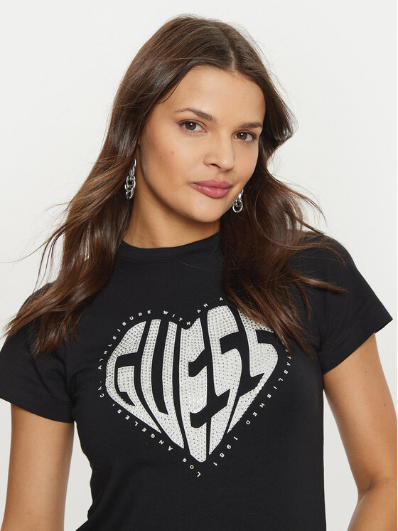 Guess Guess T-Shirt V5RI08 J1314 Czarny Slim Fit