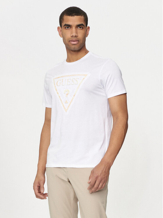 Guess Guess T-Shirt M4YI86 K9RM1 Bílá Slim Fit
