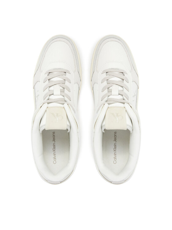 Calvin Klein Jeans Calvin Klein Jeans Снікерcи Basket Cup Low Laceup Lth Mix YM0YM01308 Білий