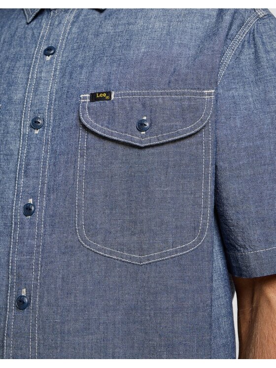 Lee Lee Koszula 101 SS Worker Shirt Niebieski Relaxed Fit