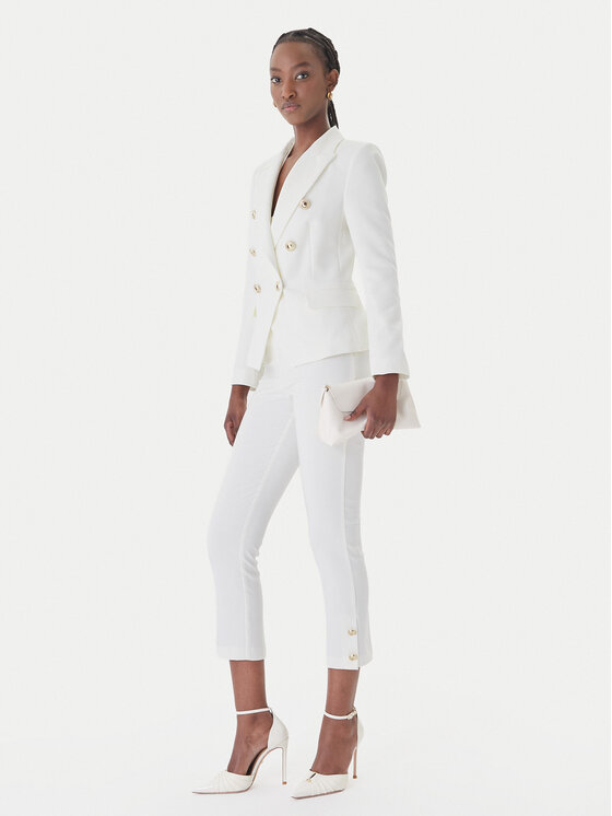 Rinascimento Rinascimento Παντελόνι υφασμάτινο CFC0128641003 Λευκό Slim Fit