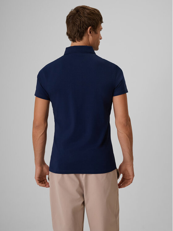 4F 4F Polo SETPOINT Granatowy Slim Fit