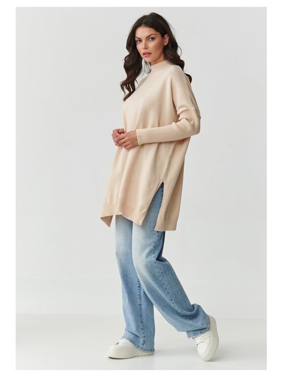 Makadamia Makadamia Sweter S164 Beżowy Oversize