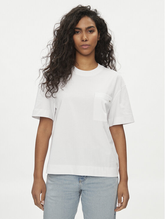 Lee V Neck Pocket Tee in White