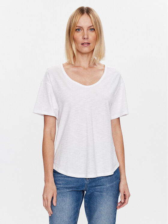 United Colors Of Benetton United Colors Of Benetton Tricou 3BVXD1033 Alb Relaxed Fit