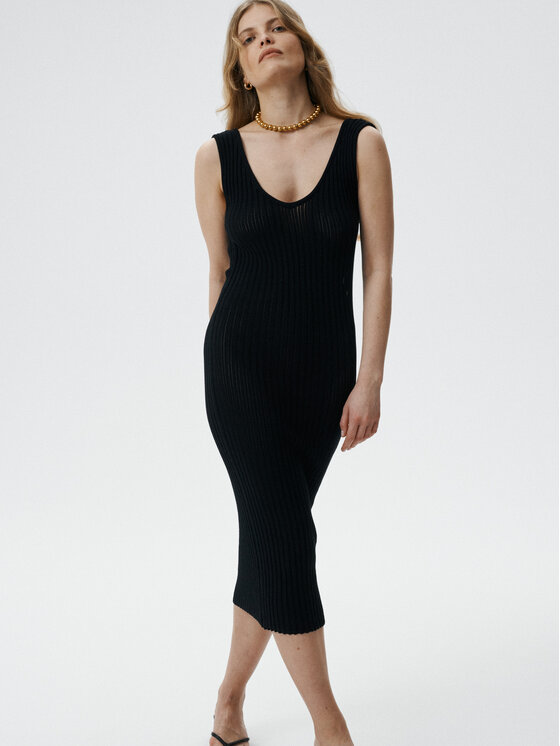 MARI PRETI MARI PRETI Vestito di maglia Serenity Nero Skin Fit