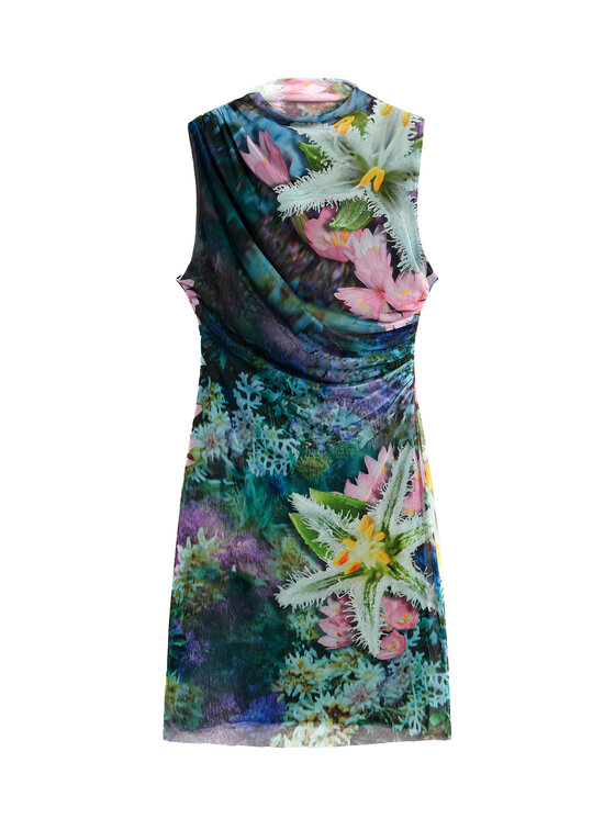 Desigual Desigual Rochie de vară Carrington 26SWVK40 Verde Slim Fit