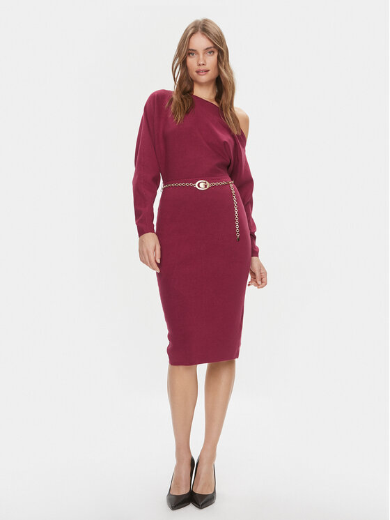 Guess Guess Haljina za svaki dan Allison W4RK06 Z2YJ2 Tamnocrvena Regular Fit