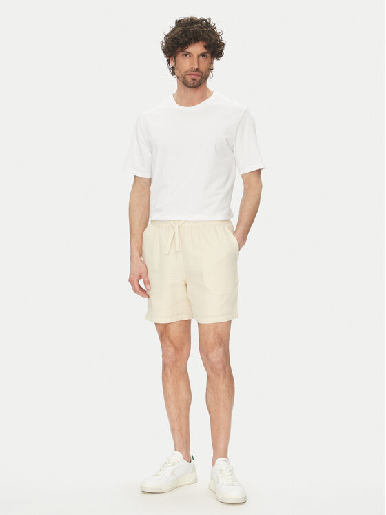 BOSS BOSS Bavlnené šortky 50540134 Écru Regular Fit