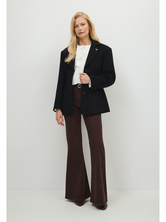BIZUU BIZUU Sako JARDINES WOOL BLACK BLAZER Černá Standard Fit
