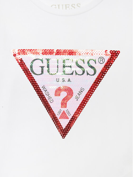 Guess Guess Majica K4RI30 K6YW1 Bijela Regular Fit