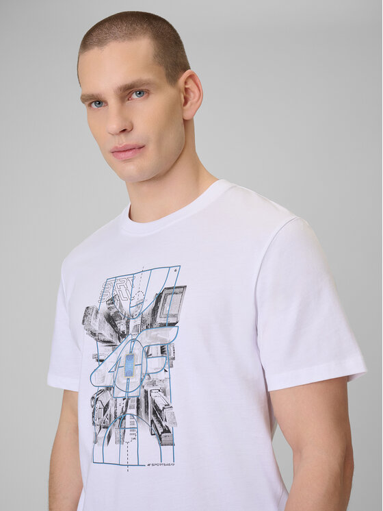 4F 4F T-Shirt CITY Biały Regular Fit
