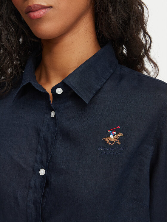 Beverly Hills Polo Club Beverly Hills Polo Club Риза P-SS26W-SH0004 Тъмносин Regular Fit