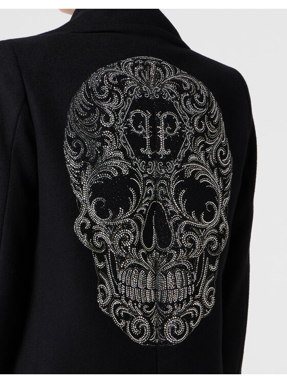 PHILIPP PLEIN PHILIPP PLEIN Płaszcz zimowy 31263 Czarny Loose Fit