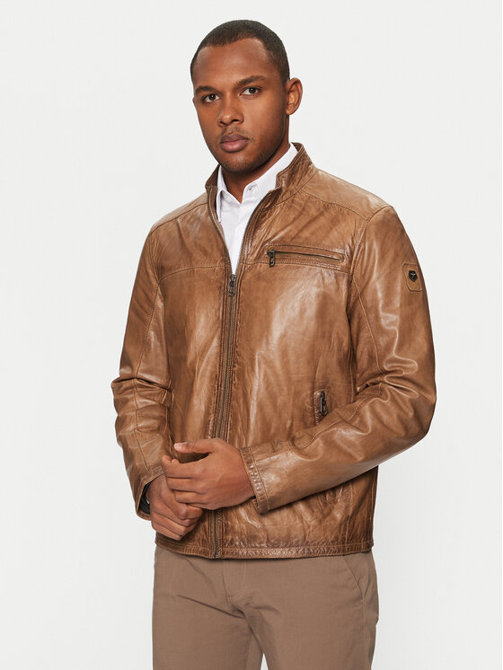 Milestone Milestone Шкіряна куртка Marco 991063 20305 Коричневий Regular Fit