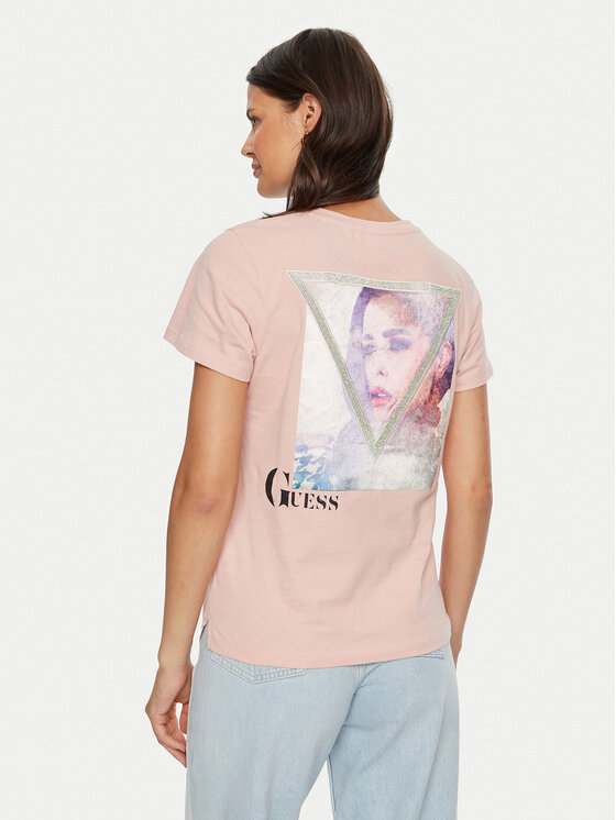 Guess Guess Тишърт W4BI13 KCJI0 Розов Regular Fit