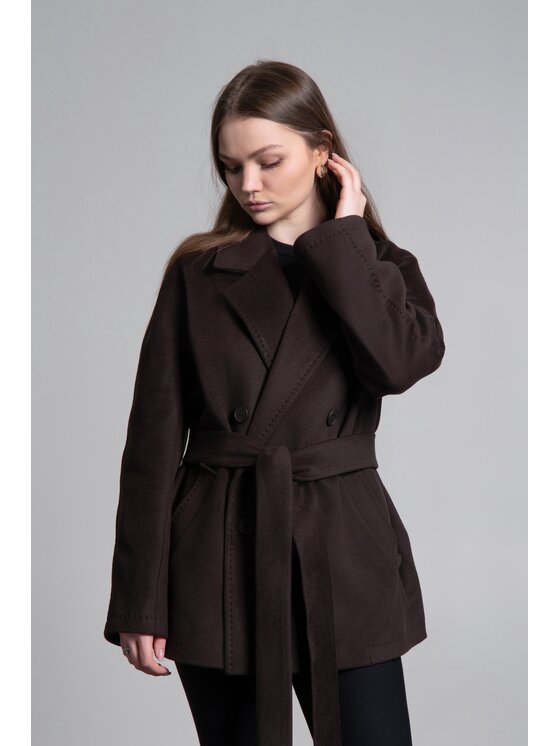 Estro Estro Płaszcz wełniany ER00119424 Brązowy Loose Fit