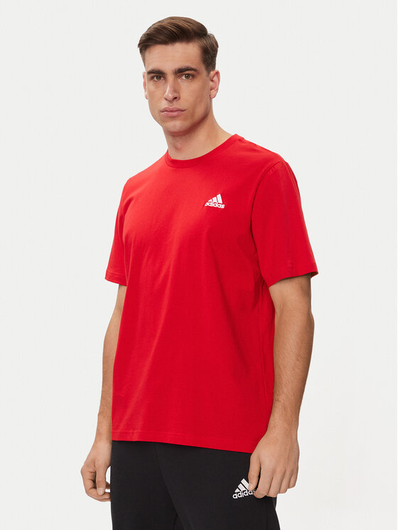 adidas adidas T-särk Essentials Single Jersey Embroidered Small Logo T-Shirt IC9290 Punane Regular Fit