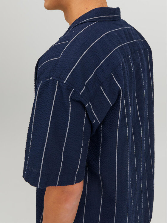 Camicia 12233548 Blu scuro Relaxed Fit