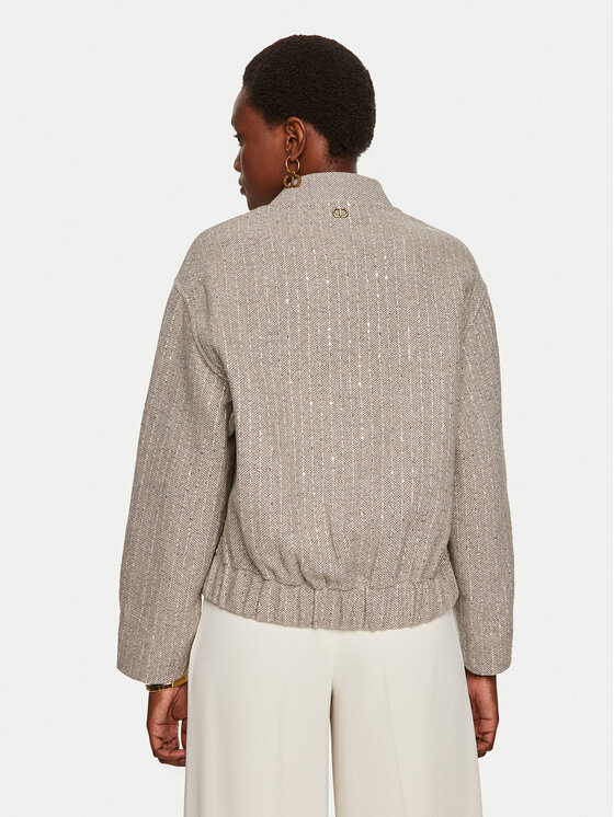 TWINSET TWINSET Bunda bomber 242TP2051 Šedá Loose Fit