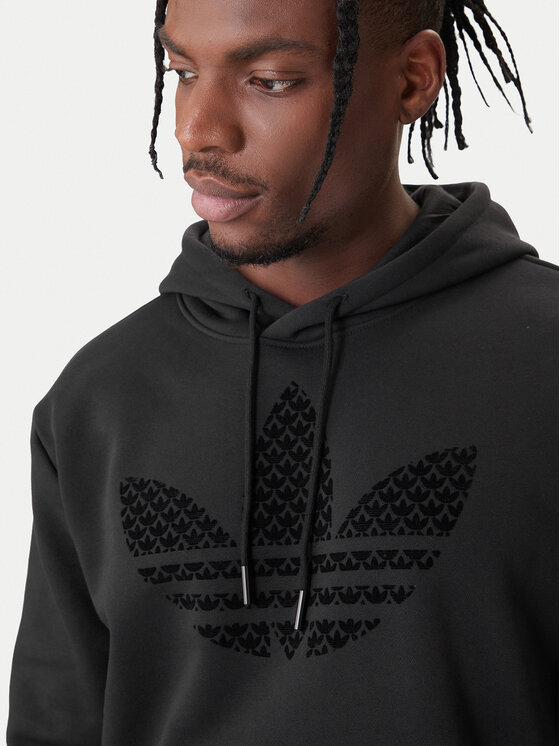 adidas adidas Mikina Monogram Infill KD1358 Čierna Regular Fit