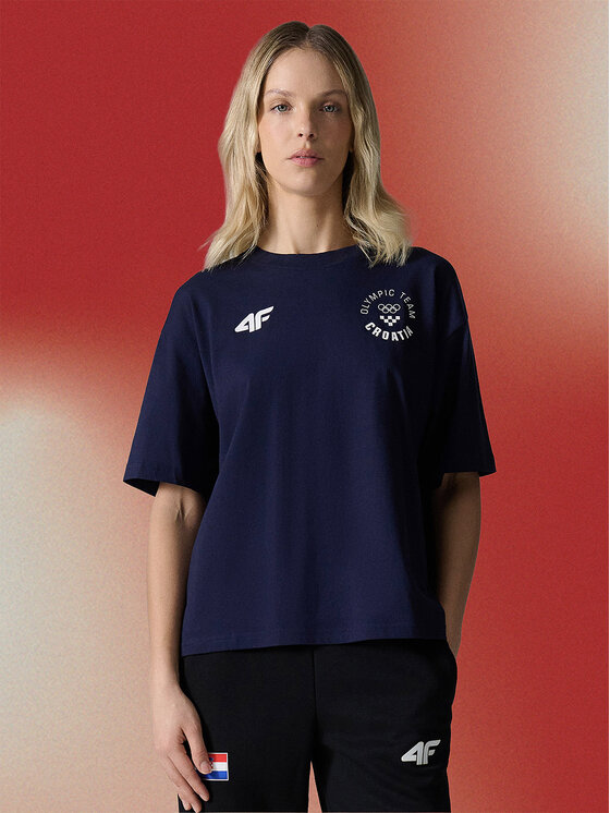 4F 4F T-Shirt MILANO CORTINA Granatowy Loose Fit