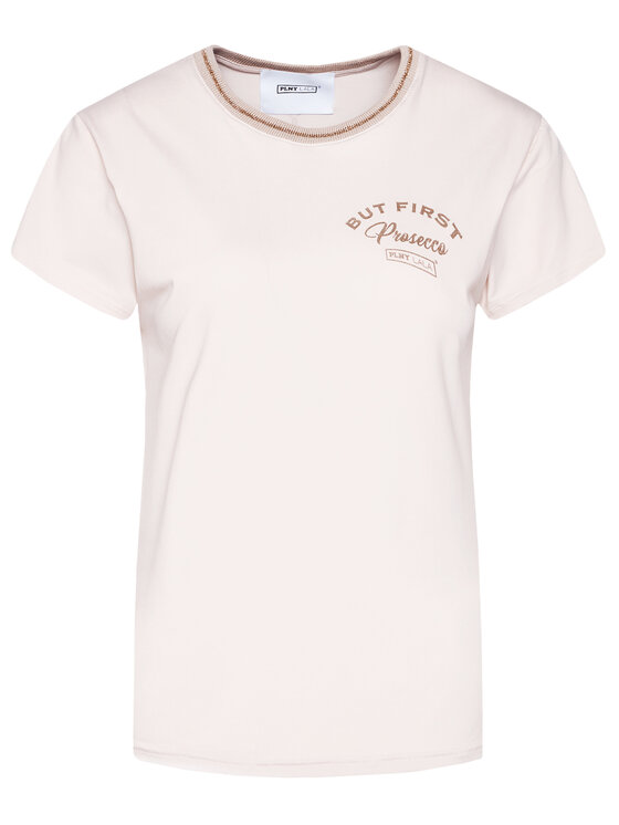 PLNY LALA PLNY LALA T-särk Prosecco PL-KO-FF-00026 Beež French Fit