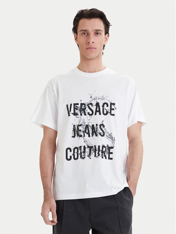 Versace Jeans Couture Versace Jeans Couture T-krekls 80GAHC01 CJ01C Balts Regular Fit