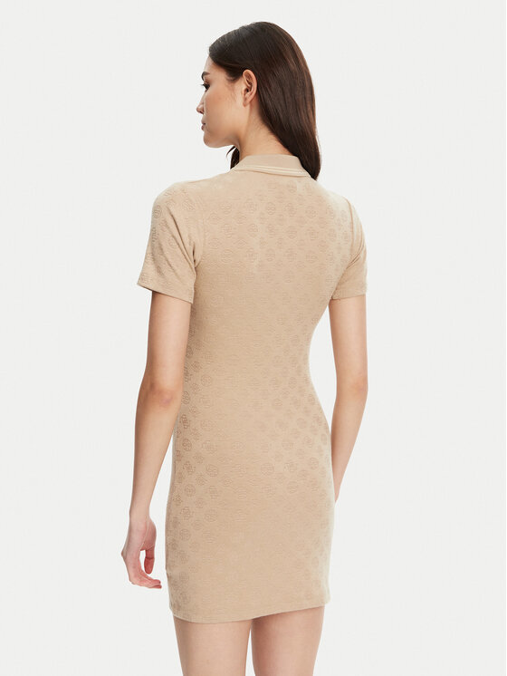 Guess Guess Trikotāžas kleita V5YK00 KCX12 Bēšs Regular Fit