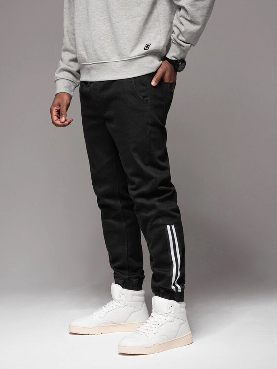 Ombre Ombre Joggery OM-PADJ-0156 Czarny Regular Fit