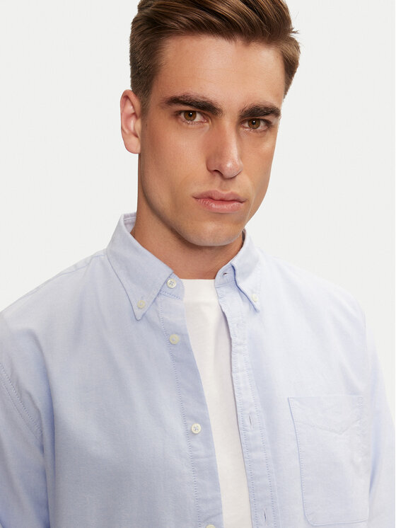United Colors Of Benetton United Colors Of Benetton Srajca 5FGBUQ04C Svetlo modra Regular Fit