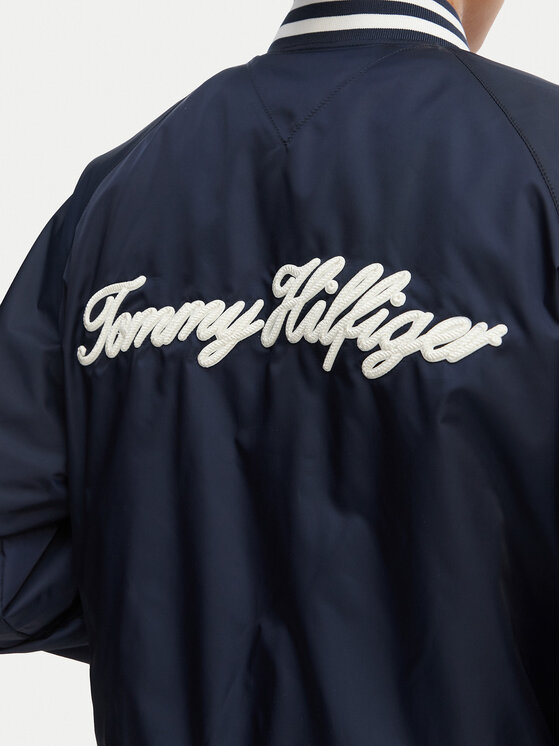 Tommy Hilfiger Tommy Hilfiger Bomber jakna Logo Appliqué WW0WW48618 Mornarsko modra Regular Fit