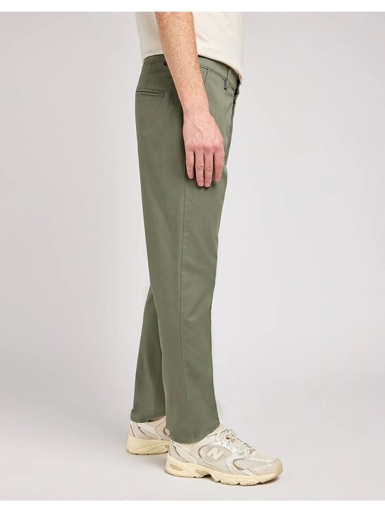 Lee Lee Spodnie materiałowe SLIM CHINO Zielony Loose Fit