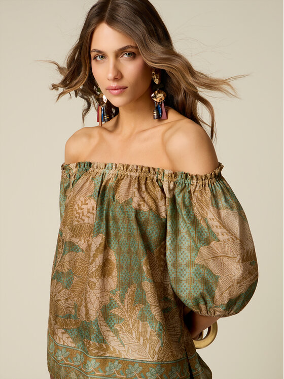 Oltre Oltre Blusa 2139J000933N0S5 Verde Over Fit