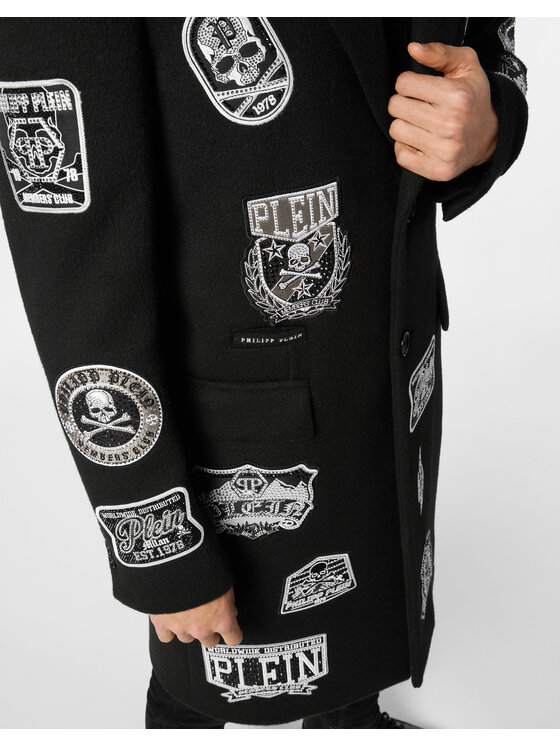 PHILIPP PLEIN PHILIPP PLEIN Płaszcz zimowy 24775 Czarny Regular Fit