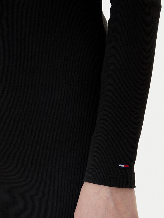 Tommy Jeans Tommy Jeans Vsakodnevna obleka Linear DW0DW21902 Črna Slim Fit