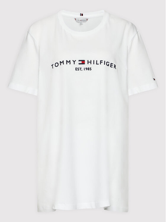 Tommy Hilfiger Curve Tommy Hilfiger Curve T-Shirt Ess WW0WW29738 Biały Regular Fit