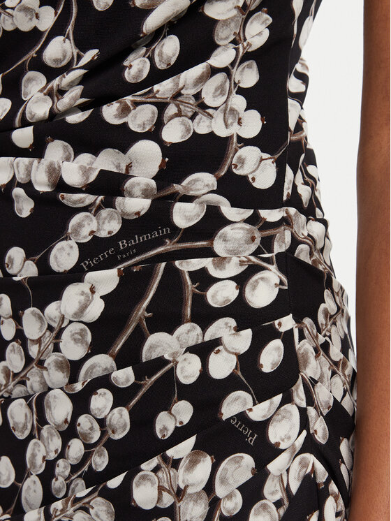 Balmain Balmain Sukienka wieczorowa DF0RN195JJ33 Czarny Regular Fit