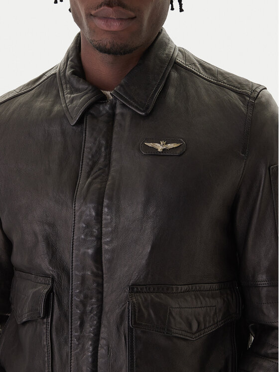 Aeronautica Militare Aeronautica Militare Кожено яке 252PN0963U100839 Черен Regular Fit