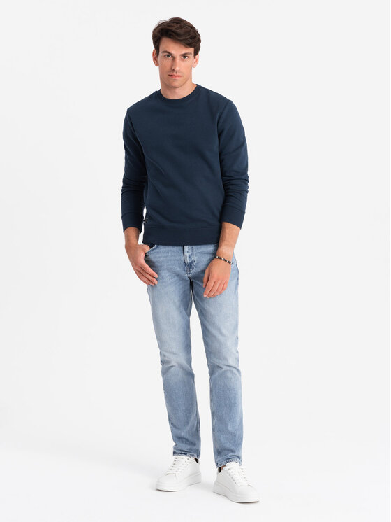 Ombre Ombre Mikina OM-SSBN-0159 Tmavomodrá Regular Fit